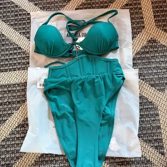 Andrea Iyamah Gura Crest Bikini Set Womens Size XS/ US 2-4 Color - Ocean